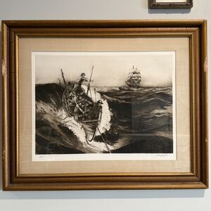 Jack Coughlin Signed Etching Nantucket Sleigh Ride 1977